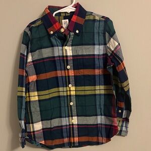 GAP Colorful Plaid Shirt with Button-Down Collar